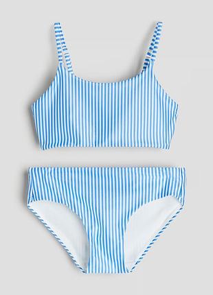 8-10/10-12/12-14 р h&m новый фирменный купальник бикини девочке в полоску