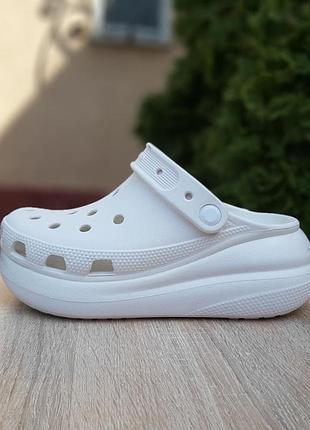 Шлепанцы crocs белые7 фото