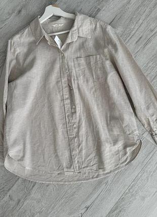 Рубашка сорочка блуза льон +бавовна,  h&m2 фото