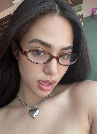 Окуляри компʼютерні з вузькою овальною оправою y2k вінтаж , office siren, miu dress miu, bayonetta