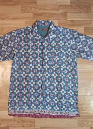 Летняя рубашка 100% хлопок гавайка летняя рубашка размер 56-58