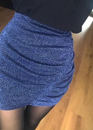 Zara мини юбка в блёстки