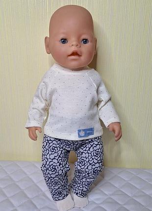Костюмчик на пупса куклу беби борс джинсы и реглан кукольную одежду
