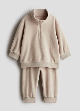 Теплий флісовий комплект костюм h&m hm для дівчинки для хлопчика: кофта фліска та штани
