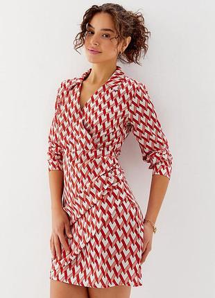 Платье рубашка мини на запах