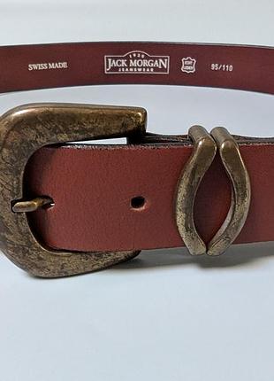 Чоловічий шкіряний ремінь jack morgan, швейцарія  розмір 95-110 cm /  l-xl