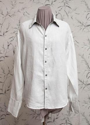 Легка сорочка з широкими манжетами (льон-бавовна) djafane розмір l