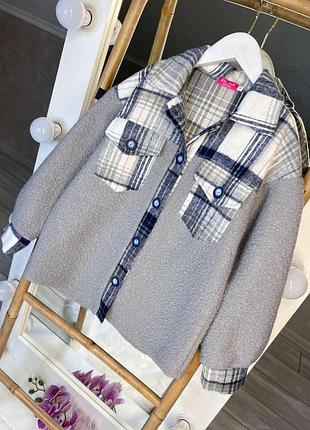 Теплая рубашка демисезон барашка тедди