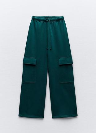 Штани на флісі жіночі zara спортивні карго zara