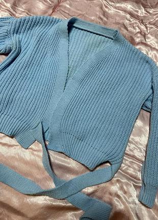 Вʼязана кофта світер з завʼязками . може йти як накидка