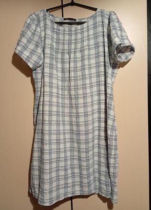 Платье льняное летнее, размер 14.