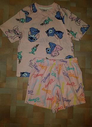 Очень яркая пижама stitch disney 12-13 лет 158 см размер, комплект котон стич