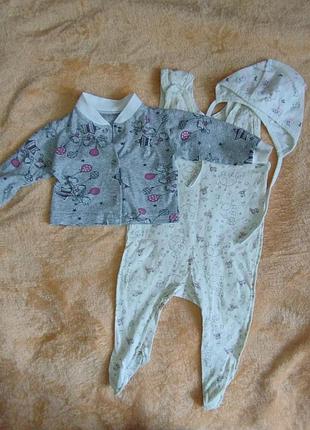 Повзунки + кофта + шапочка