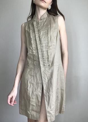 Натуральна жилетка на літо з льону бавовни сукня-жилетка накидка