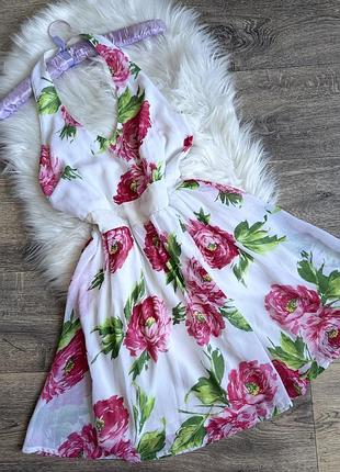 Стильна шифонова сукня з квітковим принтом, м