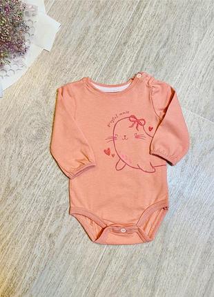 Дитячий боді з довгим рукавом для дівчинки 56 см польща 5.10.15