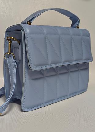 Женская мини сумка маленькая сумочка клатч голубая