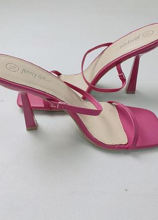 Новые босоножки мюли сабо малиновые розовые