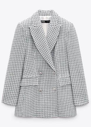 Твідовий піджак блейзер пальто жакет zara