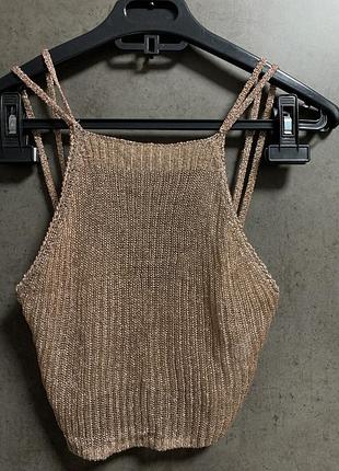 Топ темний беж з металевим ефектом