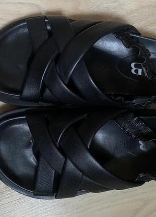 Чорні сандалі еко шкіра сандалі на літо жіночі туфлі шлепки обувь