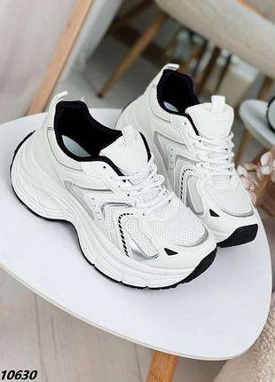 Кроссовки кеды экокожа обувной текстиль белый