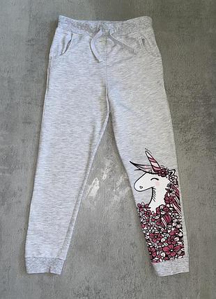 Штани повсякденні з єдинорогом, спортивні брюки сірі