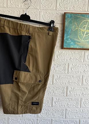 Треккинговые гибридные карго шорты forclaz decathlon эластичные рхл