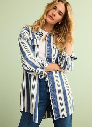 Джинсова сорочка оверсайз next
