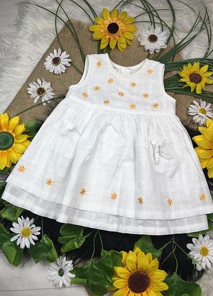 Легенька біла сукня на 6-9 міс