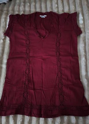 Аутентическая батистовая блуза бордо isabel marant