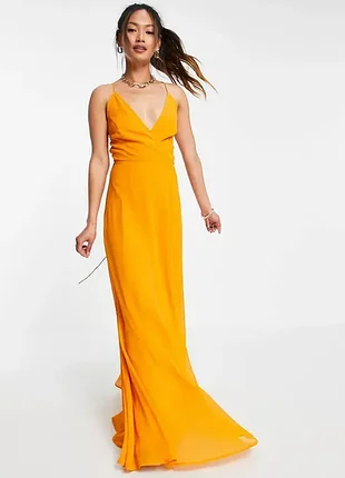 Оранжевое платье макси asos disign