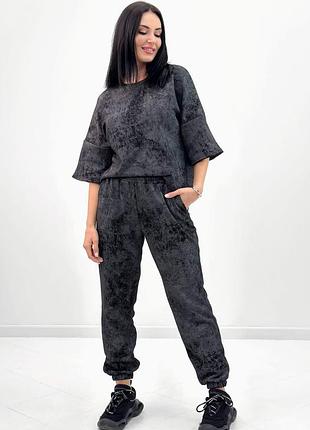 Женский летний брючный костюм тай дай тай-дай прогулочный повседневный