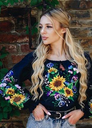 Вышиванка на домоточном полотне 100% хлопок вышитый блуза