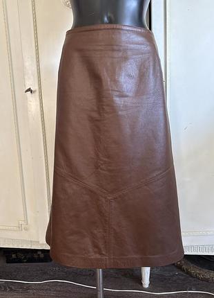 Спідниця міді шкіра nappa