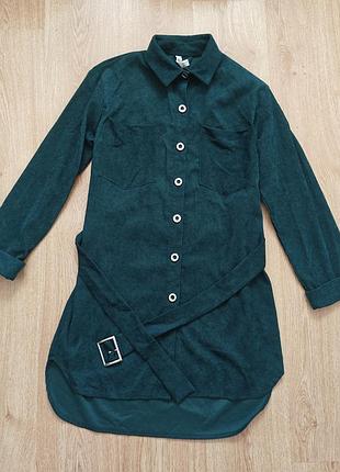 Вельветова сукня-сорочка issa plus, зелена, р. m