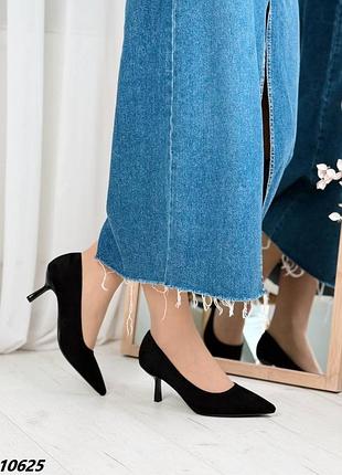 Туфлі, арт. 10625, черные, экозамша