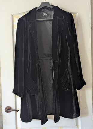 Бархатный черный женский жакет размера l-xl