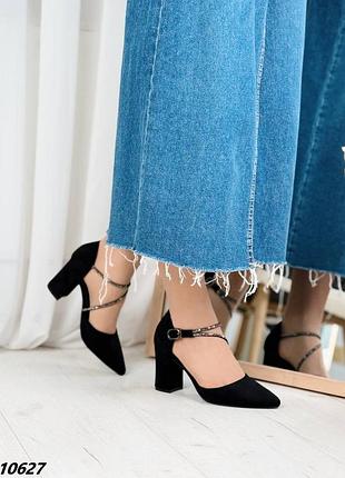 Туфлі, арт. 10627, черные, экозамша