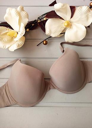 Гладкий безшовний світло-сірий бюстгальтер 85с