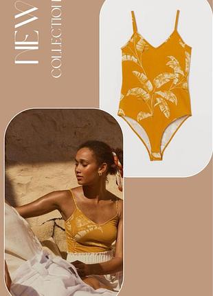 Базове боді в принт h&m conscious collection боди топ майка пальма