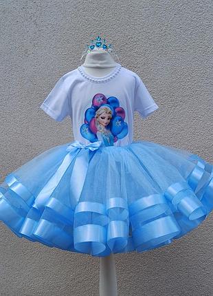 Костюм эльзы для девочки, наряд эльзы, платье эльзы, карнавальный костюм анны и эльзы из фатина