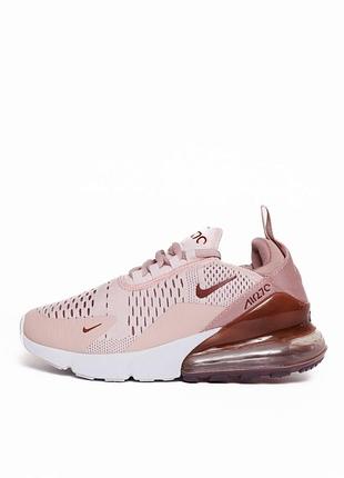 Кроссовки женские air max 270 barely rose сетка тканевые спортивные летние розовые