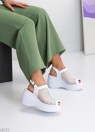 Босоножки "muza", белый, натуральная кожа/текстильная сетка