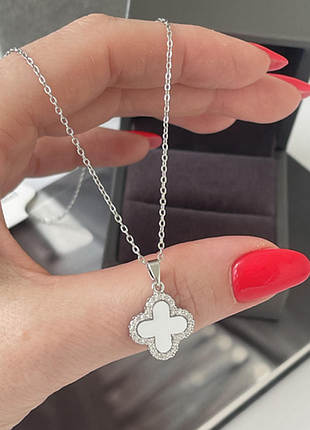 Подвеска клевер, медсталь, под серебро, позолота, родий