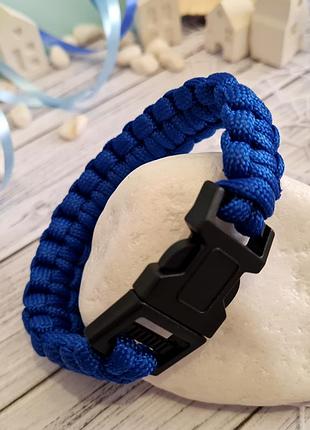 🔺🏕🧗‍♂️ мужской браслет выживание паракорд синий