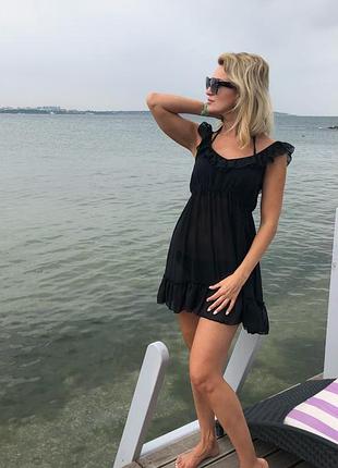 Плаття сукня туніка чорна шифонова h&m