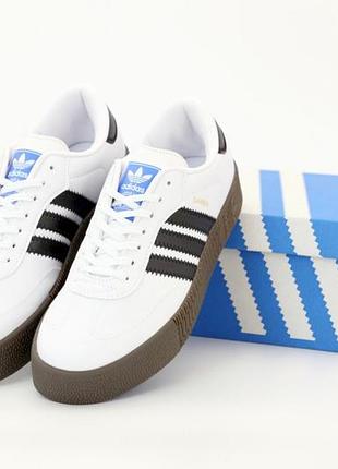 Женские кроссовки adidas samba white black 36-37-38-39-40