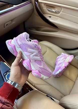 Кроссовки женские 9060 dirty pink нью беленс летние сетка замша розовые