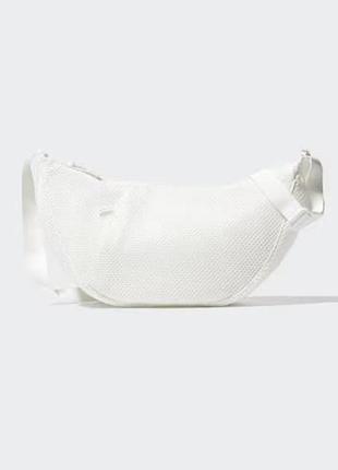 Сумка uniqlo бiла round shoulder bag | mesh